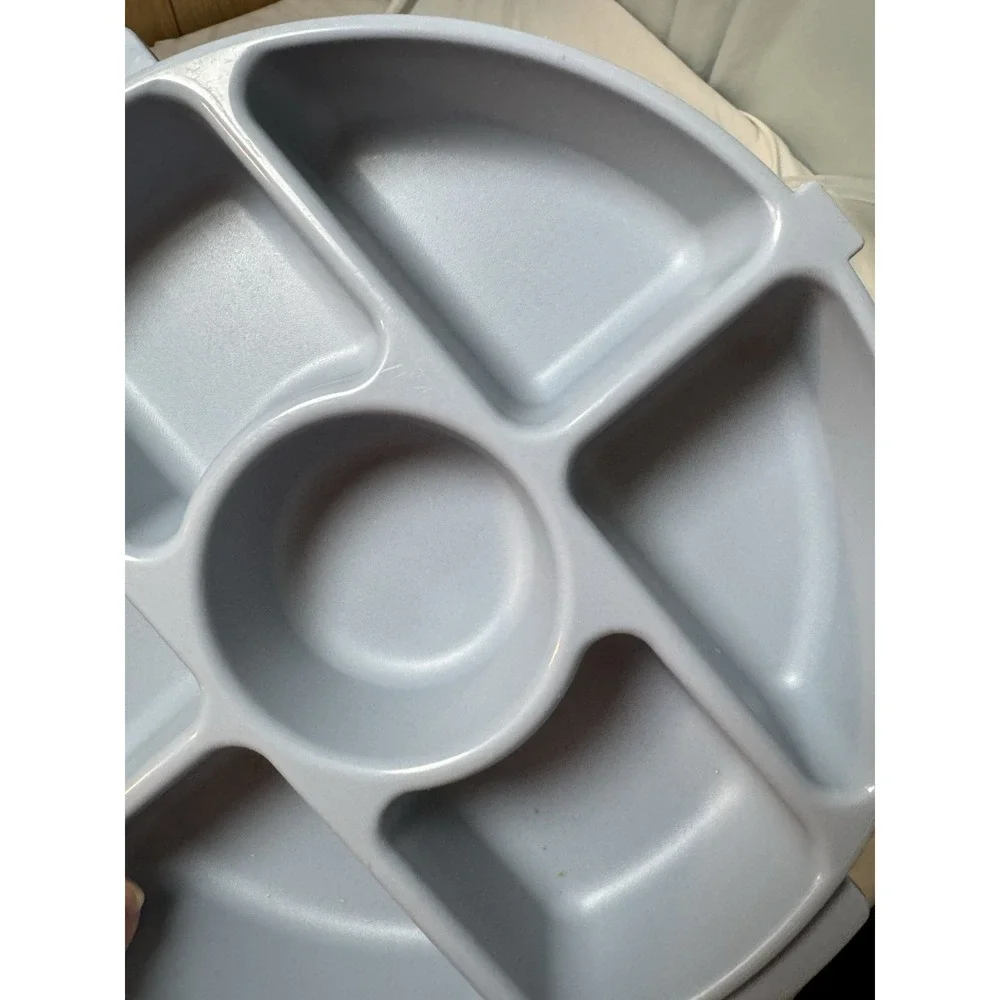 Rubbermaid Servin Saver 0259 Divided Holiday Party Tray Platter Blue With Lid